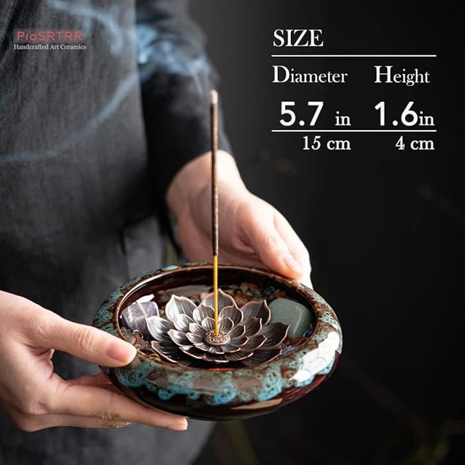 Incense Stick Holder-Crystal Lotus Incense Holder,Ceramic Incense Burner - Bloomnest