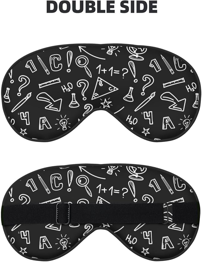 Sleep Eye Mask Mathematics Doodle Sleep Mask for Women Men Comfortable Eye Mask with Adjustable Strap Soft Eye Cover Blindfold for Travel Yoga Nap Shift Work - Bloomnest