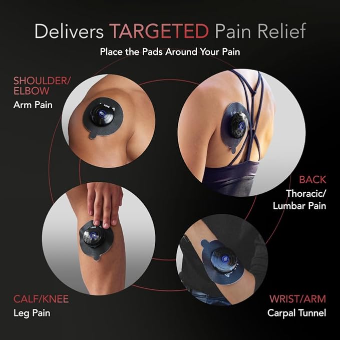VPOD Single Wireless TENS Unit - EMS Muscle Stimulator for Pain Relief Therapy, 24 Modes - TENS Massager Electric Stimulation Machine for Nerve and Back Pain
