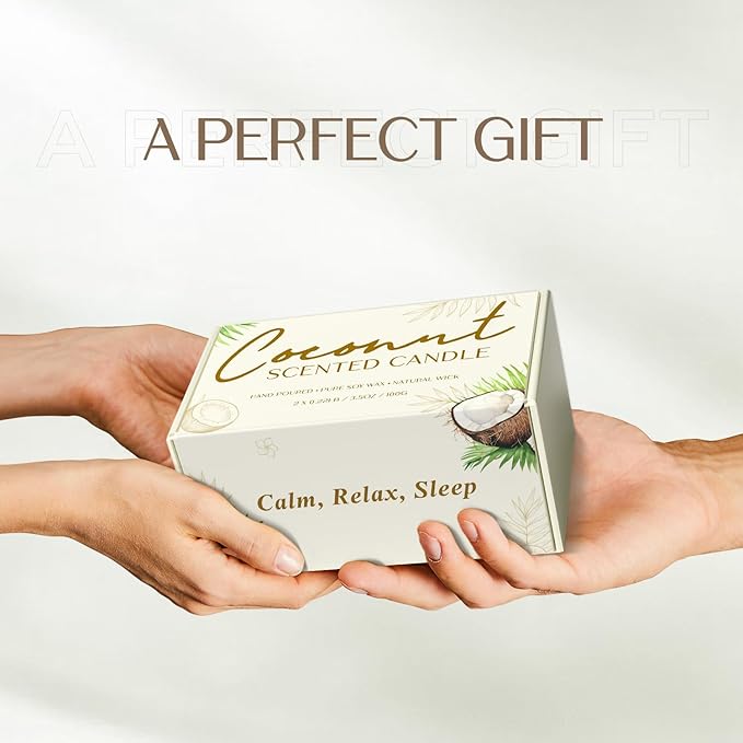 Scented Candles, BOYUJK Coconut Candles for Home Scented, Coconut Candle Set for Stress Relief and Promote Sleep, Candle Gifts for Women and Men - Bloomnest