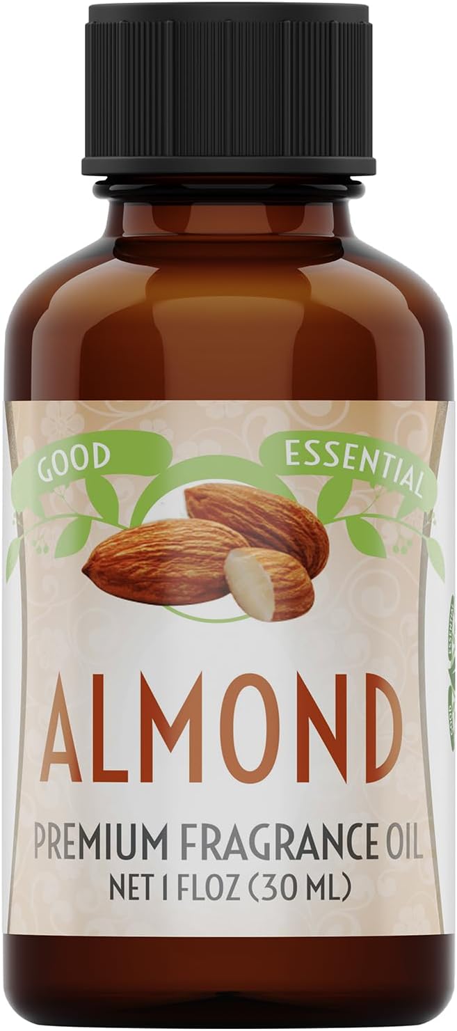 Good Essential 30 ml Oils – Premium Almond Fragrance Oil – Perfect for Diffuser, Perfume, Soap Making, Candles – 1 fl oz, 30ml GoodEssential