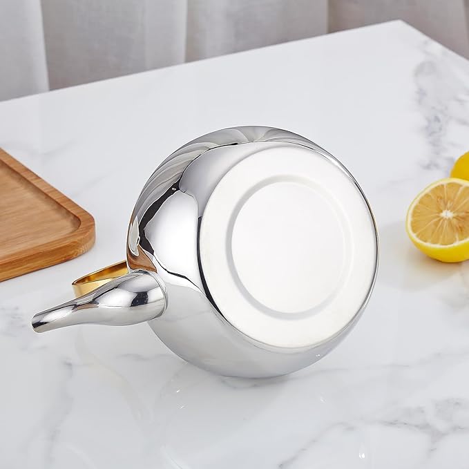 SANQIAHOME 2.1 Quart Stainless Steel Teapot With Infuser,Tea Kettle For Stove Top Minimalist Style