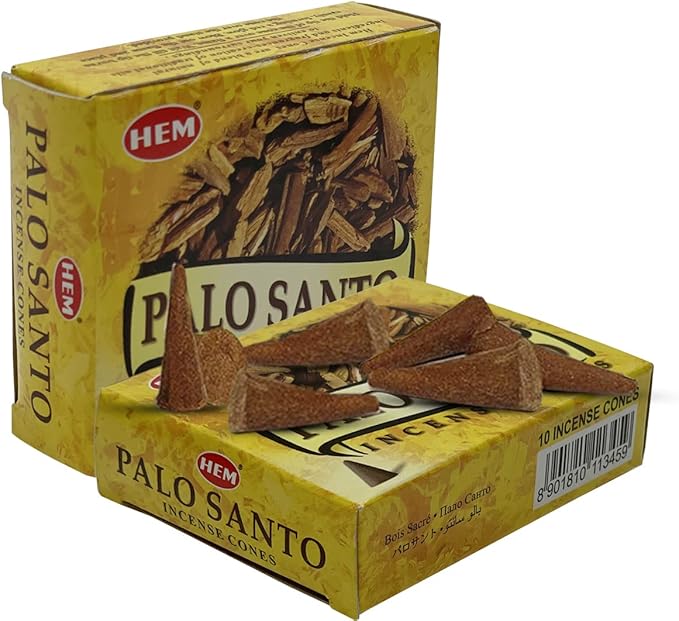Palo Santo Incense Cones and Burner Holder Bundle from Hem Incense Trumiri for Smudging and Aroma - Pack of 6 (Approx 60 Cones) TRUMIRI
