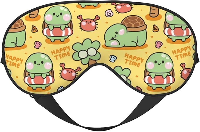 Sleep Eye Mask Cute Turtle Cartoon Marine Animal Sleep Mask for Women Men Comfortable Eye Mask with Adjustable Strap Soft Eye Cover Blindfold for Travel Yoga Nap Shift Work - Bloomnest
