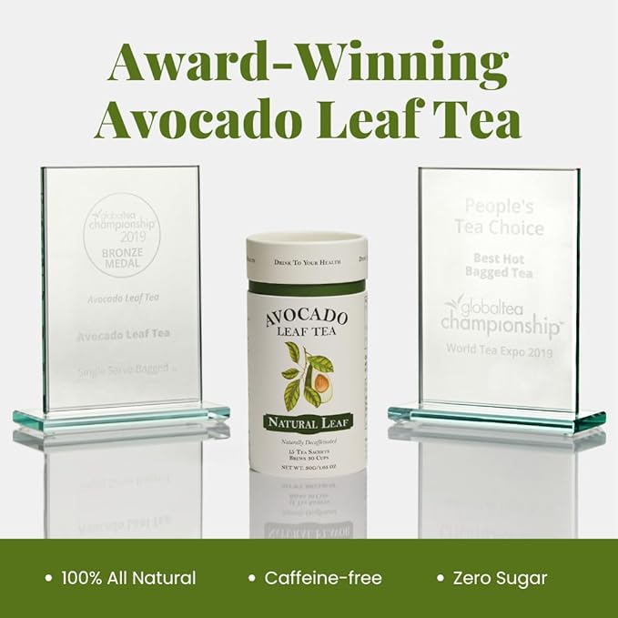 Avocado Leaf Tea Natural Leaf - 2 Pack - Caffeine-free, Healthy Herbal Tea | Immune Support | Cold Brew or Hot Tea-30 Tea Bags | 60 Servings (Gluten Free & Non-GMO) - Bloomnest
