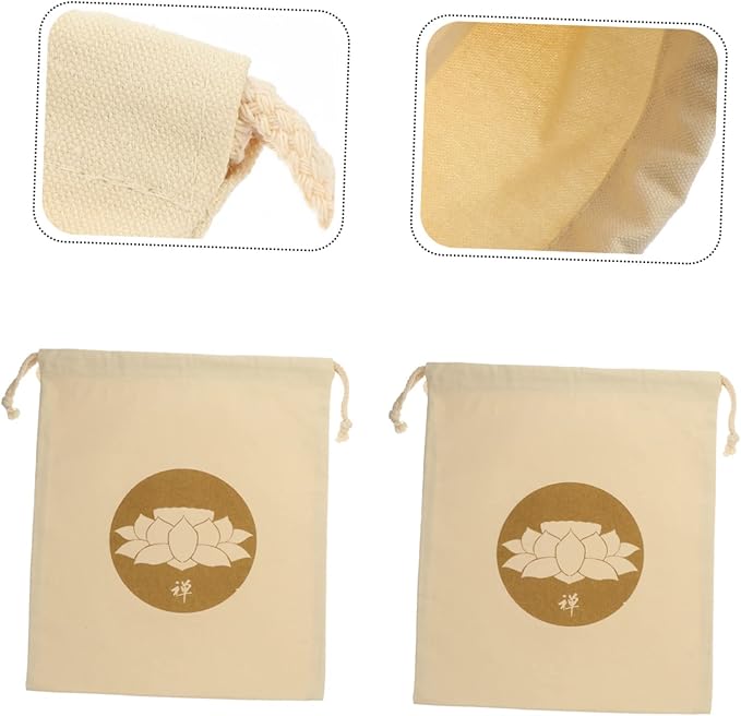 2pcs Tibetan Singing Bowl Pouch Sound Bowl Bag Drawstring for Meditation Zen Style Storage Bag for Sining - Bloomnest