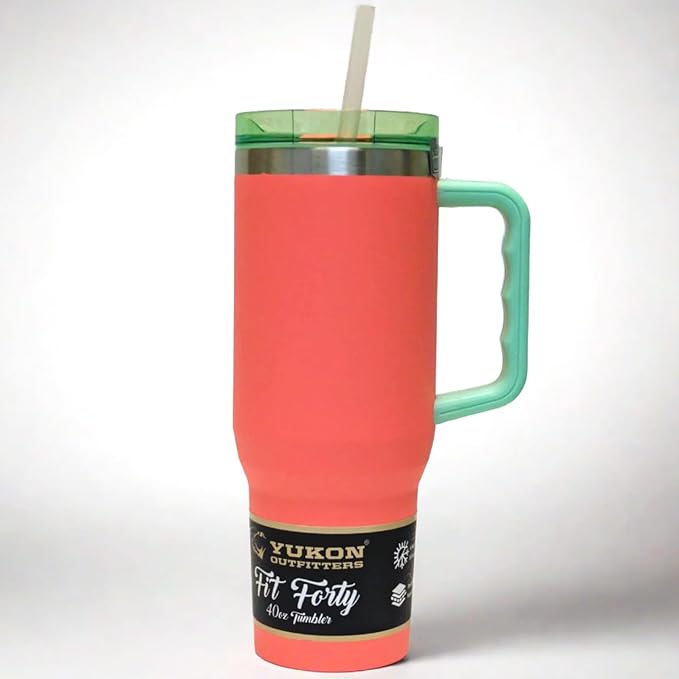 Yukon Outfitters Fit Forty 40oz Double Wall Vacuum Insulated Stainless Steel Tumbler with Reusable Straw & Ergonomic Handle | For Hot or Cold Beverage, Sundance - Bloomnest