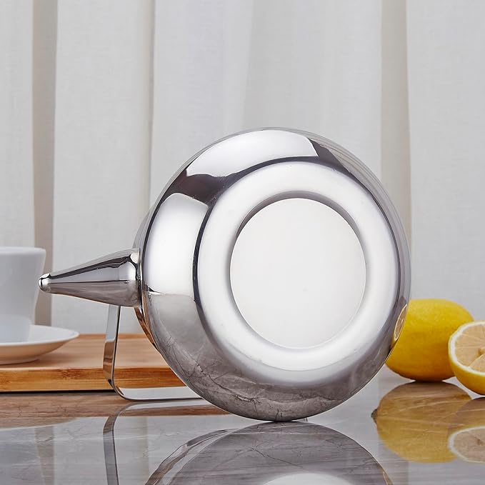 SANQIAHOME 1.6 Quart stainless steel teapot with Infuser A modern, minimalist style