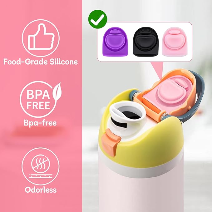 3pcs Replacement Rubber Stopper Seal Compatible with Owala FreeSip 24oz 32oz,Water Bottle Lid Cap Silicone Seal Parts for Owala 16/19/24/32/40oz Spout Gasket Mouthpiece Piece Accessories F2A1 Frokolla