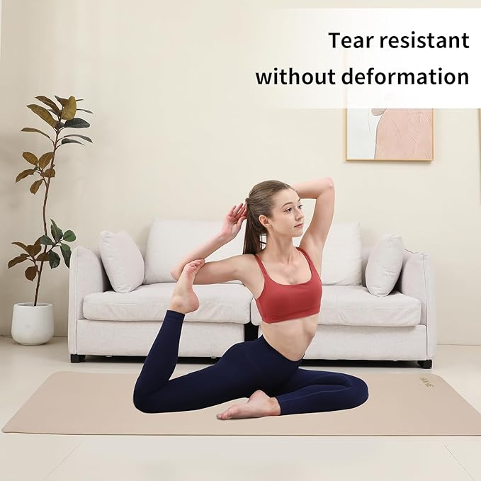 HAHE Yoga Mat Thick (8MM,1/3"), Eco-Friendly POE Non Slip Yoga Mat, High Rebound & Shock Absorption, Anti-Tear & Sweat-Resistant for Yoga, Fitness, Home, Workouts, Large Pilates Mats 72"x24" with Carrying Strap - Bloomnest