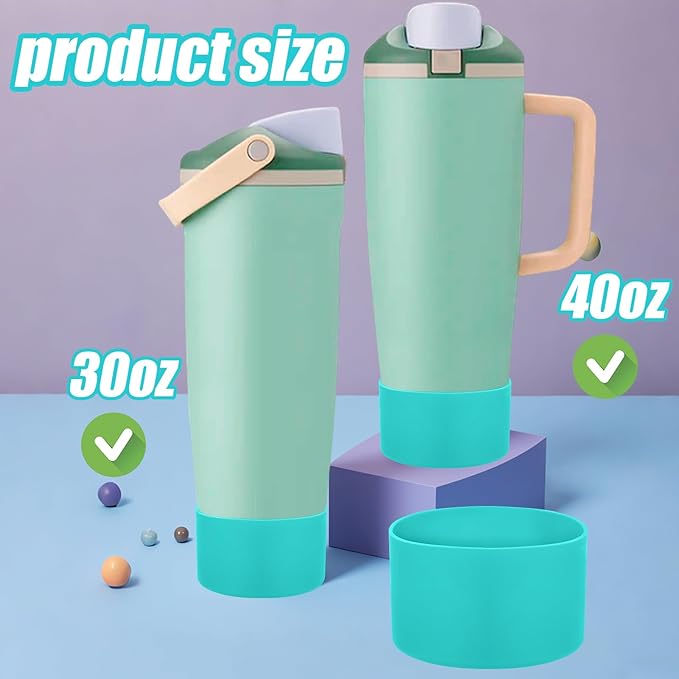 Mity rain 2PCS Protective Silicone Boots for Owala 30oz & 40oz FreeSip Sway Bottles & Tumblers - Accessories for owala, Enhances Stability & Prevents Scratches (Light blue) Mityrain