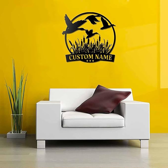 Lovely POD Personalized Hunting Metal sign, Hunting Art, Custom Duck Hunting Metal Wall Art Led Light, Personalized Duck Name Sign Decoration For Home, Duck Hunting Home Decor - Bloomnest