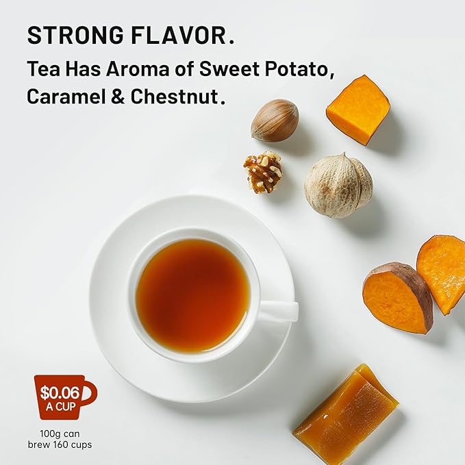 iTeaworld Yunnan Black Tea Loose Leaf, Non-GMO, No Sweetener, Authentic Chinese Tea, Honey & Sweet Potato Aroma, Strong tea,20 Corn Tea Bags for Black Tea Beginners - 1 Pack (3.5 oz) - Bloomnest