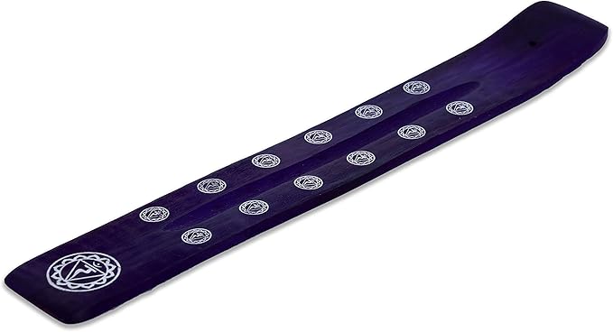 Bless-International Traditional-Handmade-Burner Wooden-Incense-Stick-Holder Ash-Catcher-Stand for-Aromatherapy-Meditation-Yoga (Heavens Blue) 10 Inches, Pack of 1 - Bloomnest