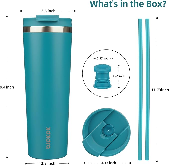 BJPKPK 30oz Tumbler With lid And Straw Stainless Steel Travel Coffee Mug Insulated Tumblers Cups,Laguna - Bloomnest