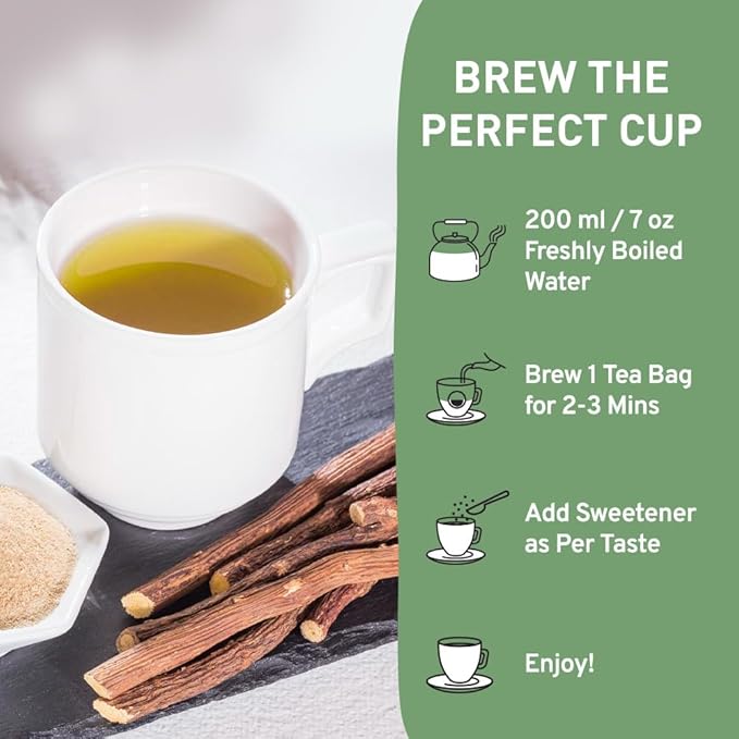 HANDPICK, Licorice Root Tea Bags (50 Count, 2g/tea bag) Licorice Tea | Non-GMO, Caffeine Free | Goodness of Cinnamon, Blackpepper, Clove, Cardamom & Ginger - Bloomnest