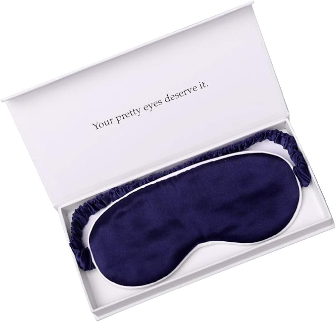 Silk Sleep Mask Light Blocking Luxury 100% Mulberry 19mm Silk Eye Mask Eye Cover Blindfold Ultra Soft Light & Comfy Anti Aging Skin Care with Travel Bag Gift Package - Bloomnest