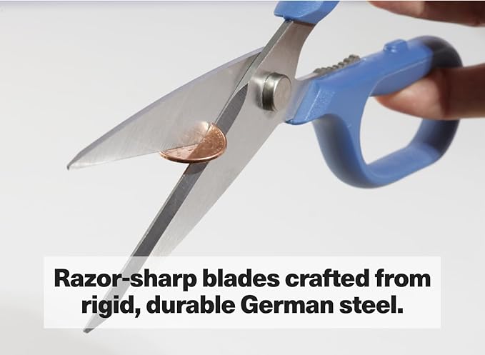 Misen Heavy Duty Kitchen Shears - Comfortable Ambidextrous Scissors for Meat, Poultry, Herbs & More - Easy to Clean - German Stainless Steel - Green - Bloomnest