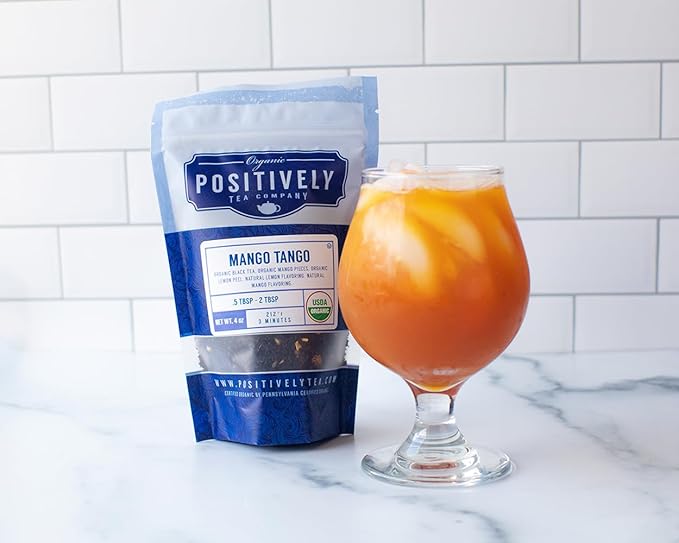 Organic Positively Tea Company, Mango Tango Black Tea, Loose Leaf, 4 Ounce - Bloomnest
