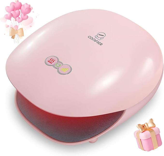 COMFIER Wireless Hand Massager with Heat -3 Levels Compression & Heating,Rechargeable Hand Massager Machine for Carpal Tunnel,Ideal Gifts for Women (Petal Pink)