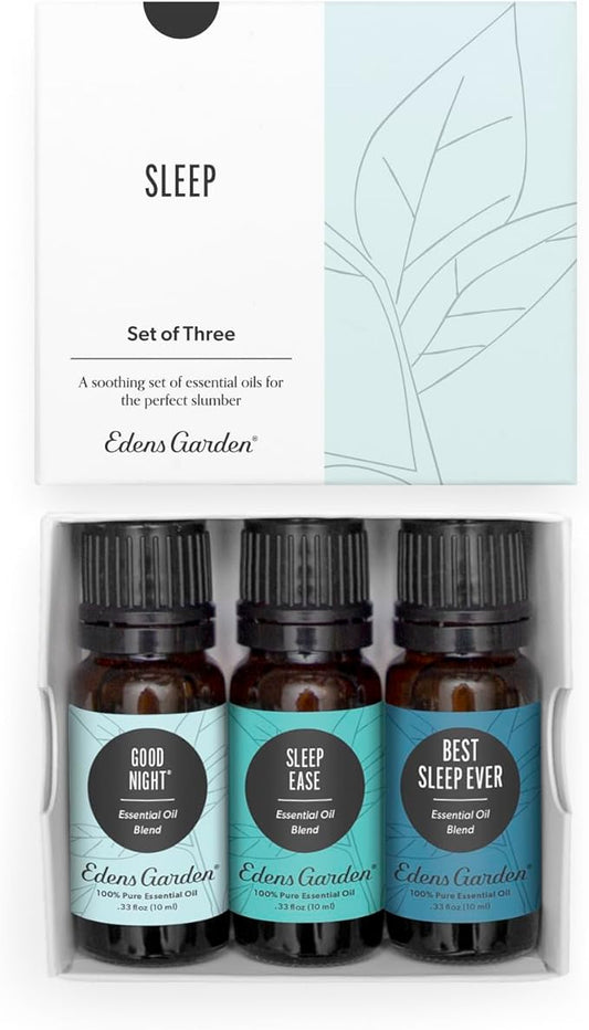 Edens Garden Sleep Essential Oils 3 Set 100% Pure Therapeutic Grade Blends for Restful Nights: Good Night & Best Sleep Ever Use with Diffusers, Humidifiers & Skin, 10 ml/ 3 Pack - Bloomnest