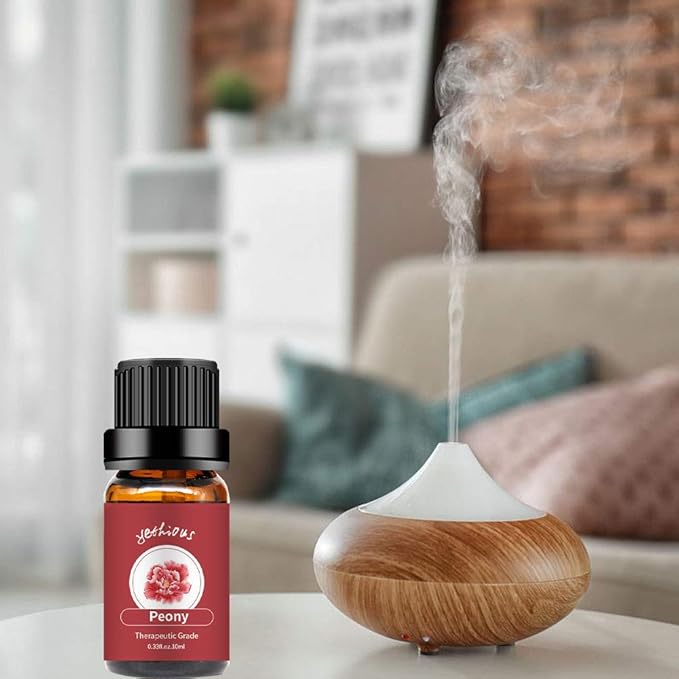 yethious Rose Essential Oil Organic Flower Natrual Peony Essential Oil for Diffuser, Skin Care, Soap/Candles Making - 2 X 10ML Essential Oil Set Gift - Bloomnest