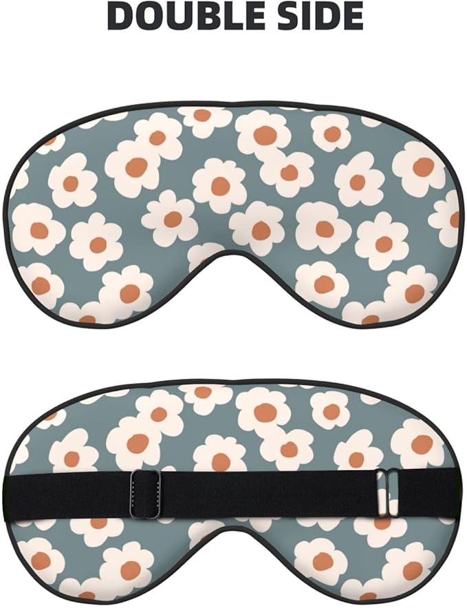 Sleep Eye Mask Vintage Boho Floral Sleep Mask for Women Men Comfortable Eye Mask with Adjustable Strap Soft Eye Cover Blindfold for Travel Yoga Nap Shift Work - Bloomnest