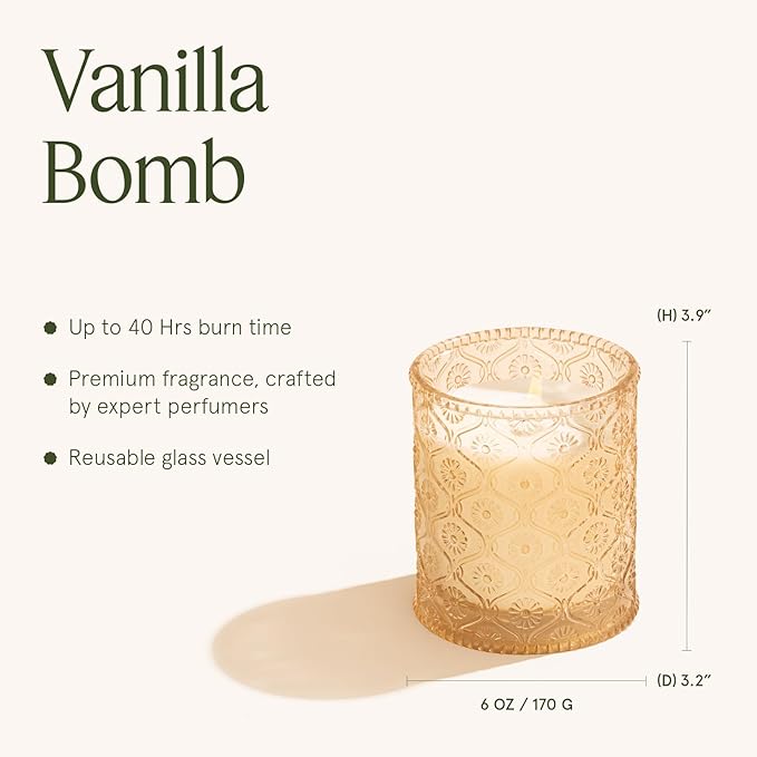 LA JOLIE MUSE Fall Candle | Vanilla Bomb Candle –Vanilla, Lemon Zest & Patchouli | 6 oz Cotton Wick | Natural Soy Wax | 40 Hours Clean Burn | Gift-Ready for Autumn Hosting | Seasonal Home Décor - Bloomnest