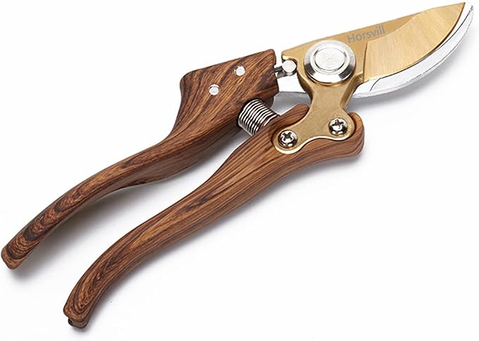 Garden Shears, Japanese Floral branch cutters, Snips for Gardening, Flower scissors Florist clippers, Hand Held Pruners for Gardening Heavy Duty, Pruning shears for garden (Wood grain) - Bloomnest