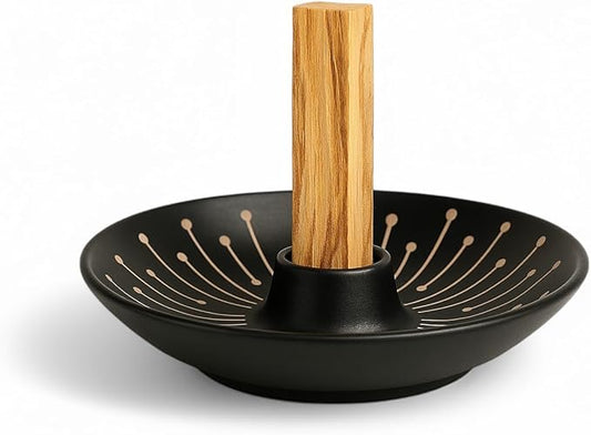 Authentic Peruvian Pottery Palo Santo Stick Holder | Handmade Ceramic Smudge Bowl | Incense and Sage Holder | Unique Decor for Spiritual and Aromatherapy Practices (Sunburst Savanna) - Bloomnest