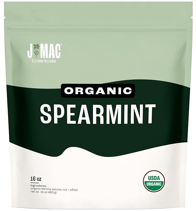 J Mac Botanicals Organic Spearmint tea loose leaf - Bloomnest