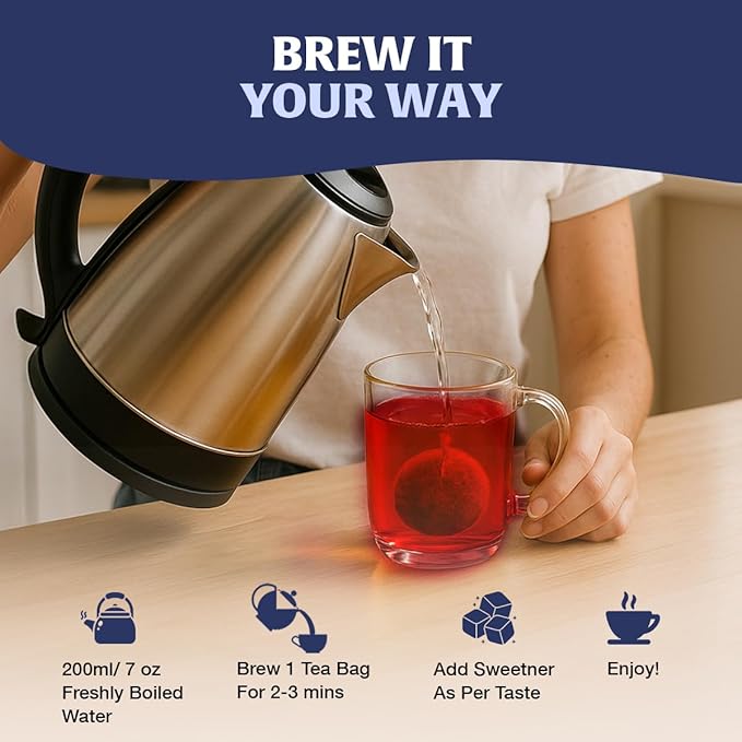 HANDPICK, Wild Blueberry Tea Bags (100 Count), True Premium Blueberry Herbal Tea with Hibiscus, Rose & Licorice | Brew Iced/Hot Tea - Bloomnest