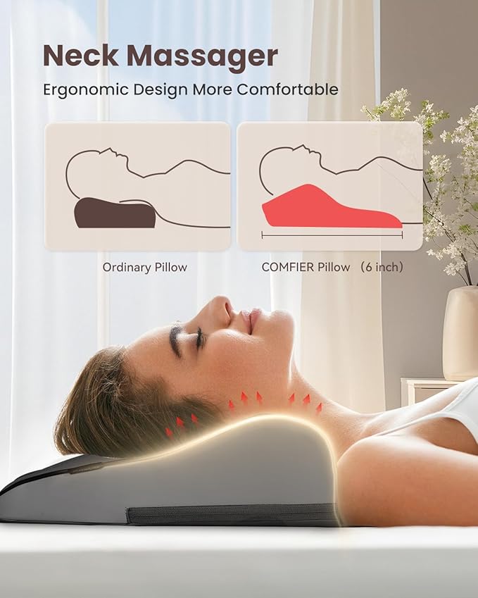 COMFIER Back Massager for Back Pain Deep Tissue 3D Shiatsu Neck Back Massager with Heat & Vibration Massager for Neck Shoulder Back Massage for Chair Heated Massage Cushion, Gifts/Presents for Mom Dad - Bloomnest