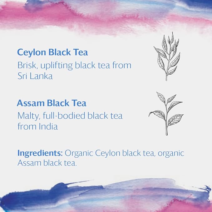 Grace Farms Organic English Breakfast Black Tea, 16 Pyramid Sachets | Fairtrade & Kosher |Gives Back 100% of Profits - Bloomnest
