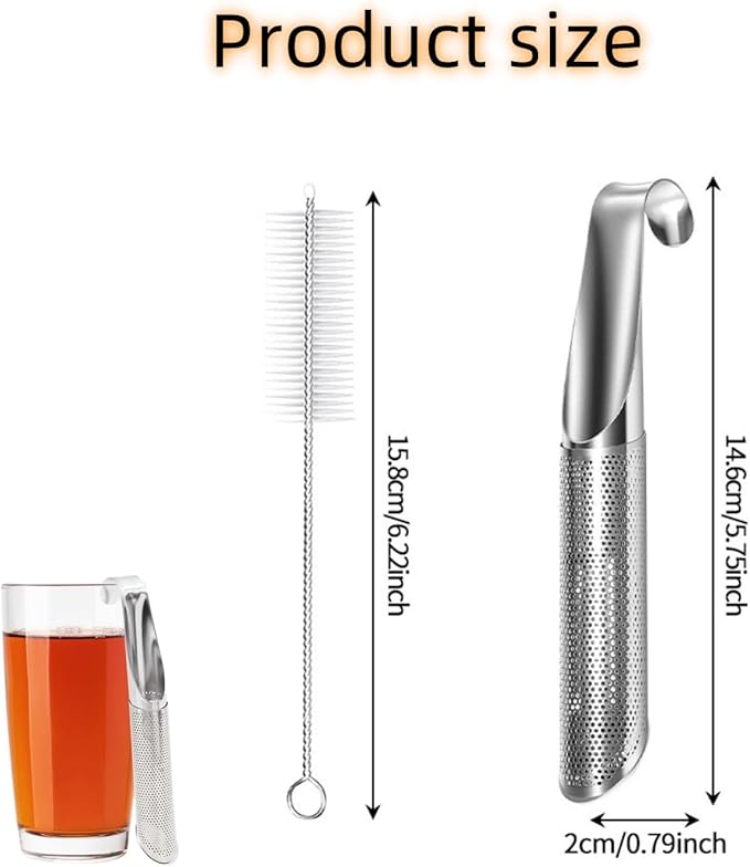 Tea Diffusers For Loose Tea，Stainless Steel Tea Infuser，Tea Steeper For Loose Tea，Tea Infuser For Loose Leaf Tea Office, Home, Travel Are All Good Choices(1*tea strainer,1*Cleaning brush)