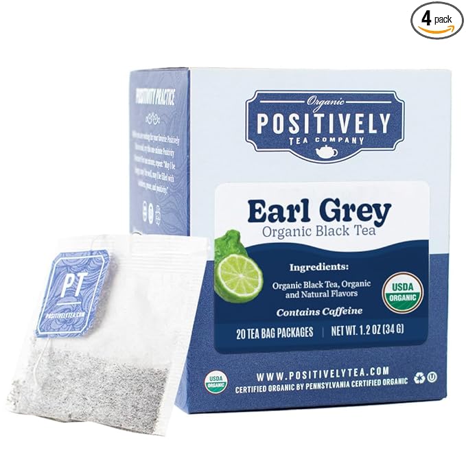 Organic Positively Tea Company, Earl Grey Black Tea Bags, 20 Count - Bloomnest