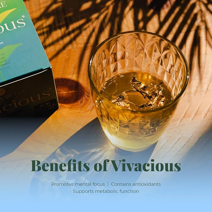 Life by Sublime - Vivacious USDA Organic Green Tea, 20 Tea Bags, Caffeinated, Antioxidant-Rich, Supports Skin Health and Immune System, Less Bitter, Premium Brazilian Harvest - Bloomnest