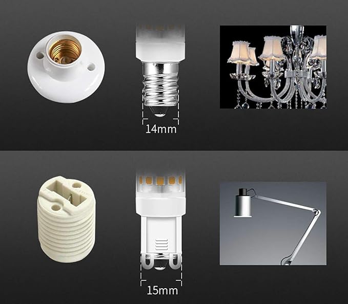 E14 LED Light Bulb Daylight White 6000K 120V,E14 European Base for Cooker Hood Bulbs,Range Hood Light Bulbs,Refrigerator Bulb,Turkish Moroccan Bulb Replace(5-Pack) - Bloomnest