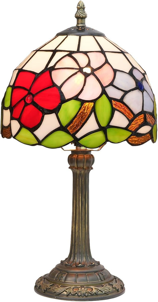 Tiffany Lamp Stained Glass lamp Small Bedside Table Lamps for Living Room Bedroom Dorm Kitchen Home Decor Festival Birthday Gift,Morning Glory - Bloomnest