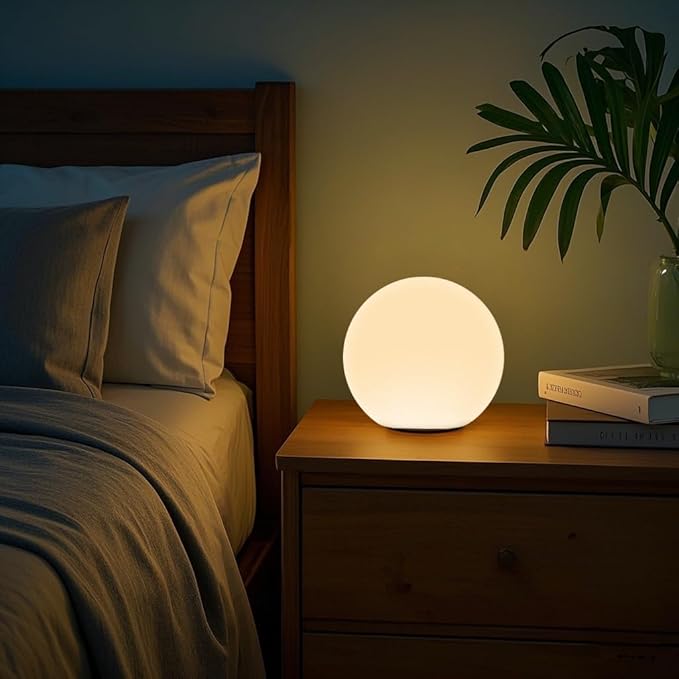 LED Night Light Ball Globe Lamp with Remote 8 Inch 16 RGB Colors Dimmable Mood Lights Rechargeable Outdoor Globe Light for Patio Nursery or Home Decor IP65 Waterproof Ball Light - Bloomnest