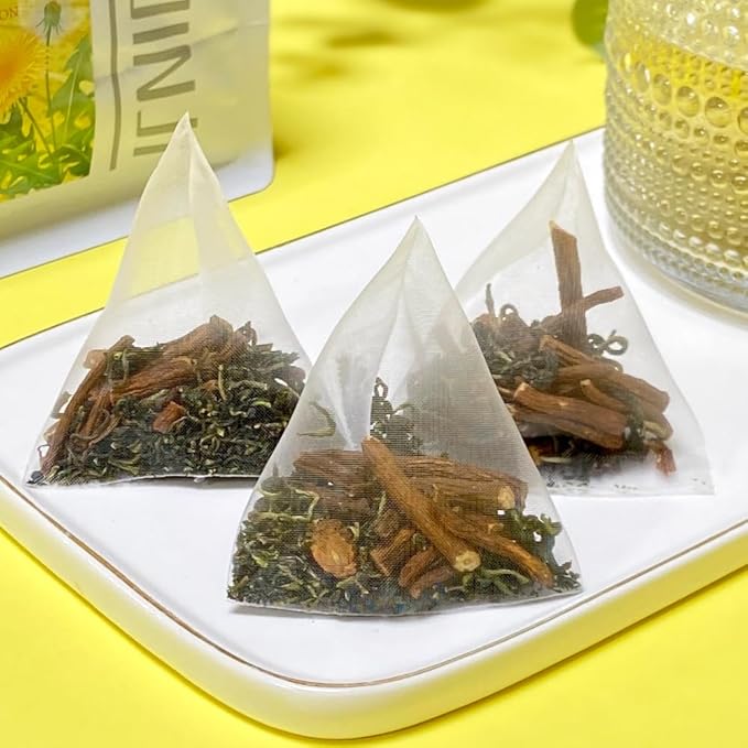 XIEJINJI Dandelion Tea, 100% Pure Dandelion Root & Leaf, 4.2g*40Count, Re-usable for Brew, Caffeine-Free Herbal Blend to Support Liver & Kidney Function, Eco-Conscious Tea Bags - Bloomnest