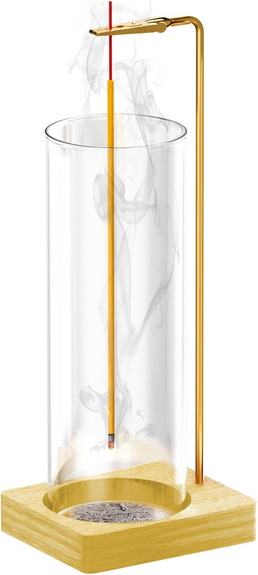 Incense Holder for Sticks, Insence-Stick Holder, Anti-Ash Flying No Mess Incense Burner, Incense Stick Holder with Glass Ash Catcher, for Yoga Spa Meditation Home Decor(1 Pack) - Bloomnest