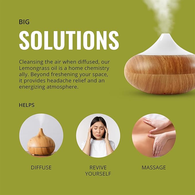 Lab Bulks Essential Oil Lemongrass Essential Oil 16 oz (473 ml) for Diffusers, Home Care, Candles, Hair, Lemon Grass Spray - Bloomnest