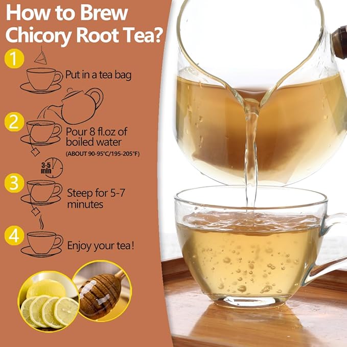100 Premium Chicory Root Tea bags, Made with 100% Natural Chicory Root, Coffee Alternative，Support Liver Health & Rich in Antioxidants, No Additives & Caffeine Free. - Bloomnest