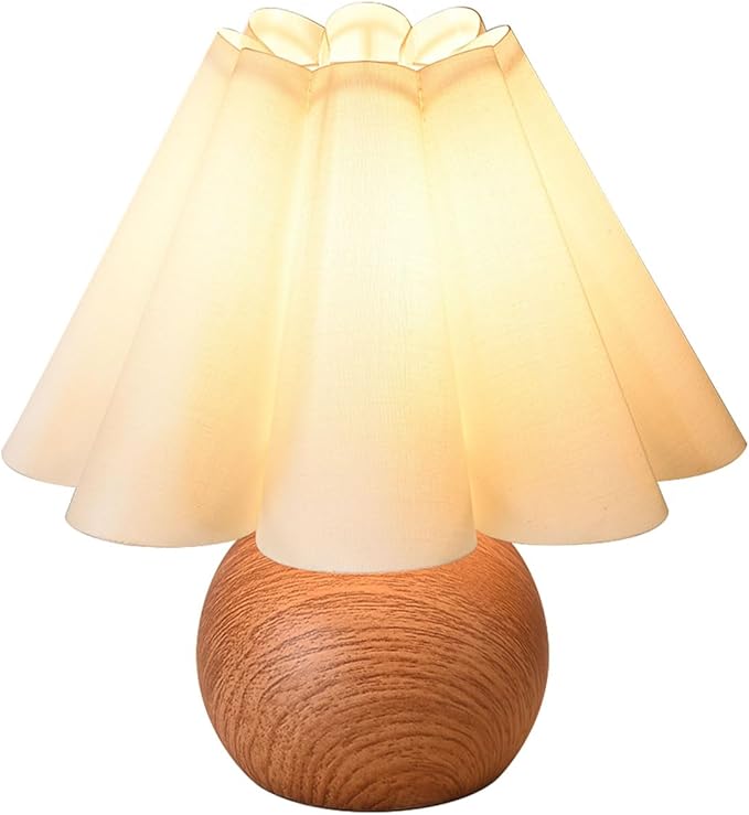 KUNJOULAM Cute Small Table Lamp, Modern Bedside Nightstand Lamp with Beige Lampshade, Metal Base for Bedroom Home Office Decor (Without Buld - Bloomnest