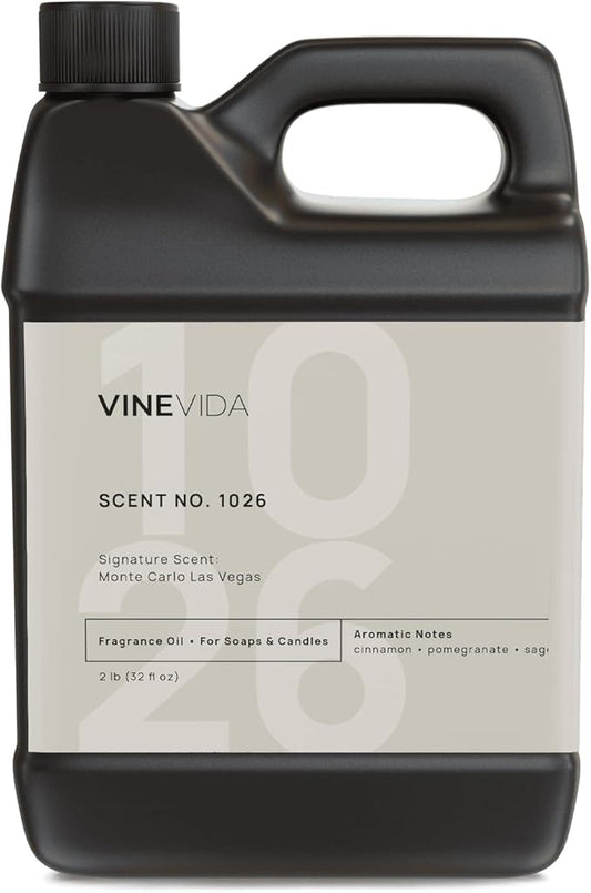 VINEVIDA Scent NO. 1026 Fragrance Oil for Cold Air Diffusers - 32oz (2lbs) - Inspired by: Monte Carlo Las Vegas Hotel Fragrance Diffuser Oil - Hotel Scents for Home - Diffuser Oil VINEVIDA