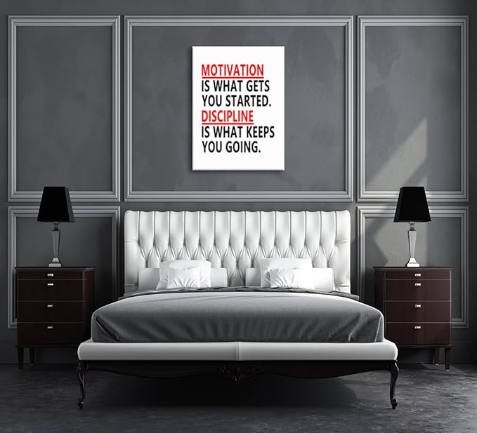 Inspirational Canvas Wall Art Office Wall Decor Motivational Painting Inspiring Entrepreneur Discipline Posters Prints Motivation Artwork Decor Framed for Home Office Classroom[30''W x 40''H] - Bloomnest