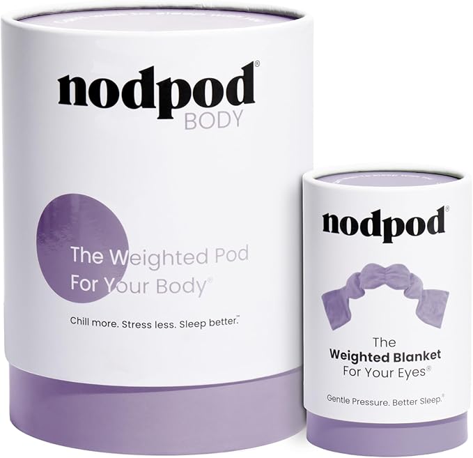 Nodpod Weighted Blanket & Sleep Mask Bundle – Ultra-Soft Body Blanket with Glass Beads + Light-Blocking Eye Mask – Relaxation, Comfort, Travel & Better Sleep - Wisteria - Bloomnest
