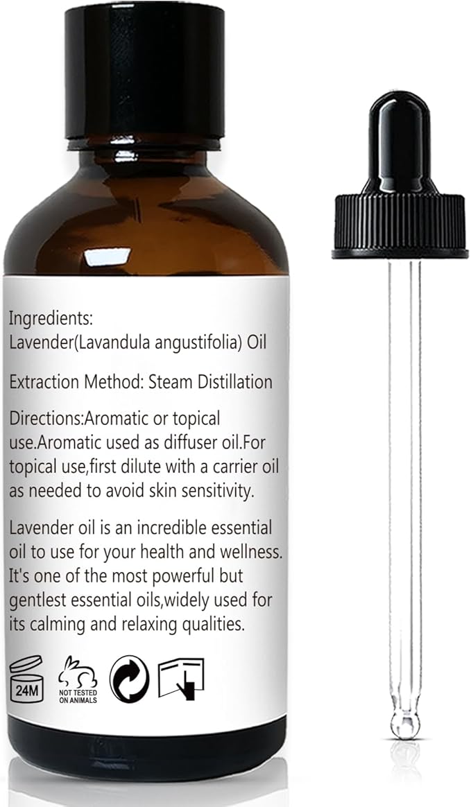 Lavender Essential Oil, Pure Lavender Oil for Skin, Hair, Diffuser, Spray, Body Wash, Lotion, Soap, Household - 1 Oz/30ml - Bloomnest
