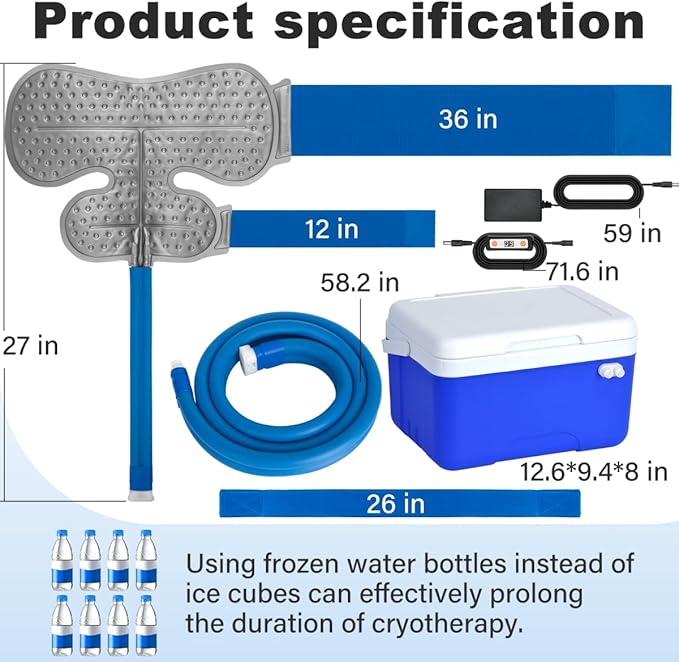 Shoulder Ice Machine Rotator Cuff Cold Therapy, Ice Machine for Shoulder After Surgery Post-Surgery Care, Timer, Compression Pad 9-Quart - Bloomnest